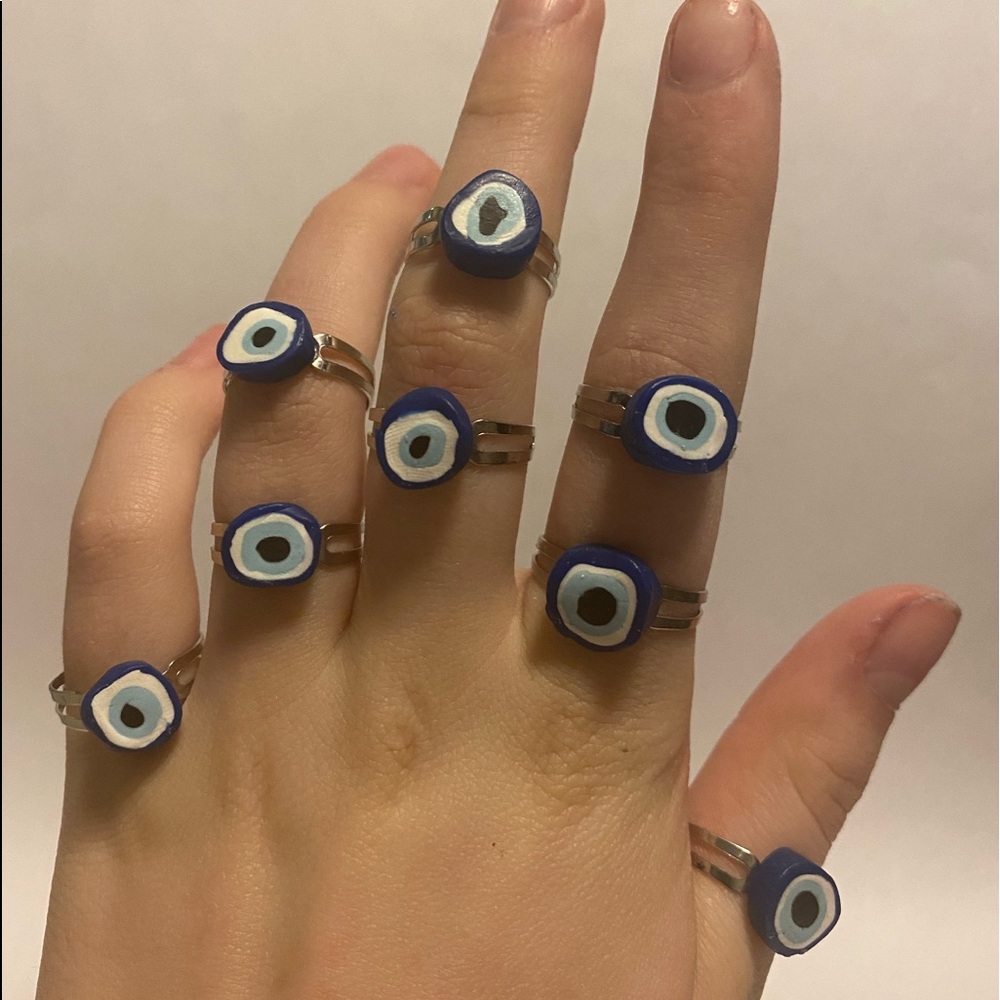 Clay Evil Eye Rings